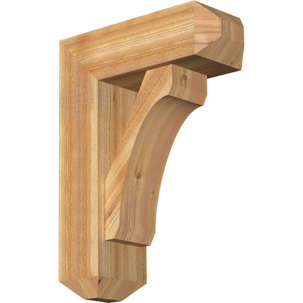 Ekena Millwork Legacy Craftsman Rough Sawn Bracket w/ Offset Brace, Western Red Cedar, 8"W x 22"D x 30"H BKT0806X22X30LEC04RWR - main